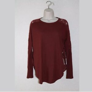Forever 21 Lace Back Blouse - Burgendy - Sz. M